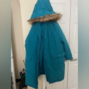 Woman Within Heavy Parka Coat